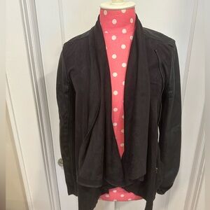 BLANK NYC Black Leather Jacket with Suede accent